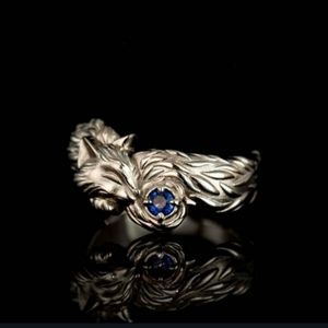 NWT Boho Silver Fox 5 Ring Blue Stone!